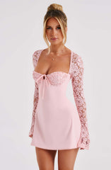 Lace Sleeve Mini Dress
