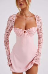 Lace Sleeve Mini Dress