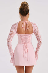 Lace Sleeve Mini Dress