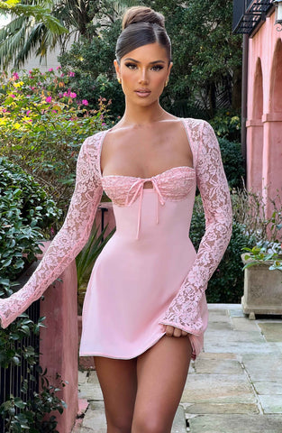 Lace Sleeve Mini Dress