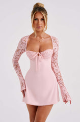 Lace Sleeve Mini Dress