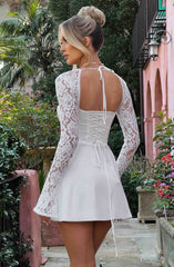 Lace Sleeve Mini Dress