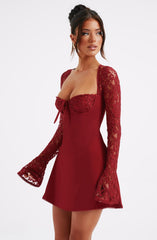 Lace Sleeve Mini Dress