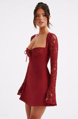 Lace Sleeve Mini Dress