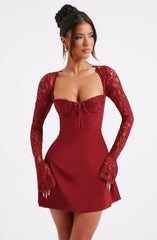 Lace Sleeve Mini Dress