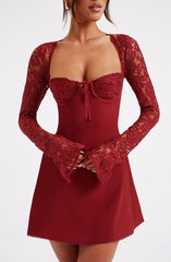Lace Sleeve Mini Dress