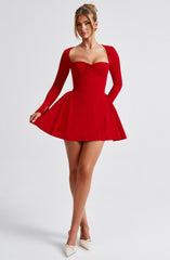 Sweetheart Long Sleeve Mini Dress
