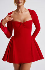Sweetheart Long Sleeve Mini Dress