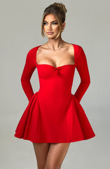 Sweetheart Long Sleeve Mini Dress