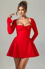 Sweetheart Long Sleeve Mini Dress